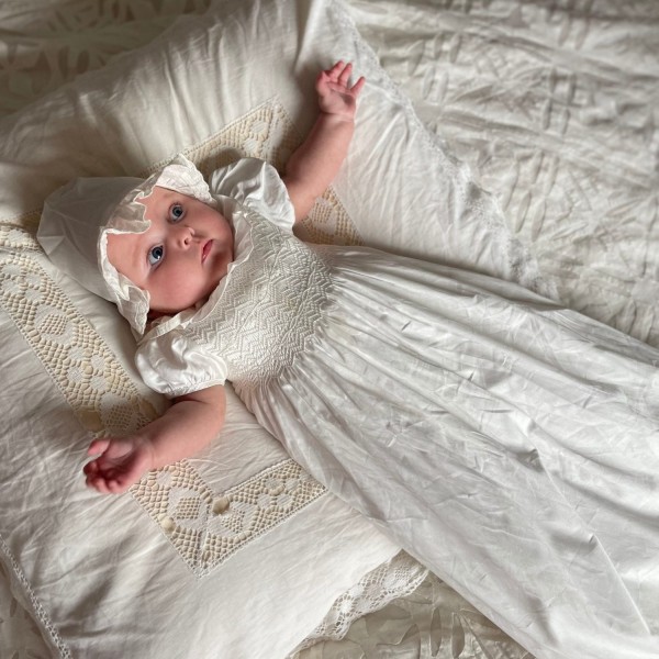 Eve Hand Smocked Special Occasion Baby Gown