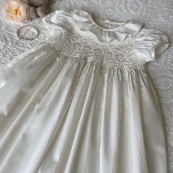 Eve Hand Smocked Special Occasion Baby Gown