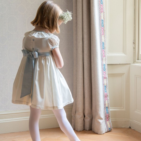 Diana Special Occasion Dress with Forget Me Not Hand Smocking