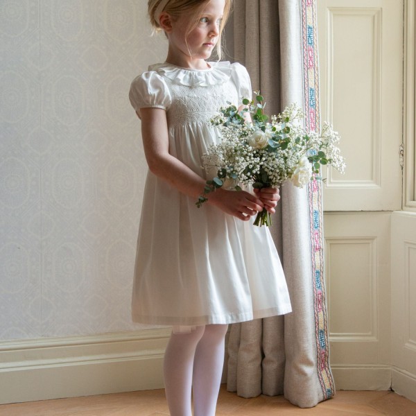 Diana Special Occasion Dress with Madonna Lily Hand Smocking