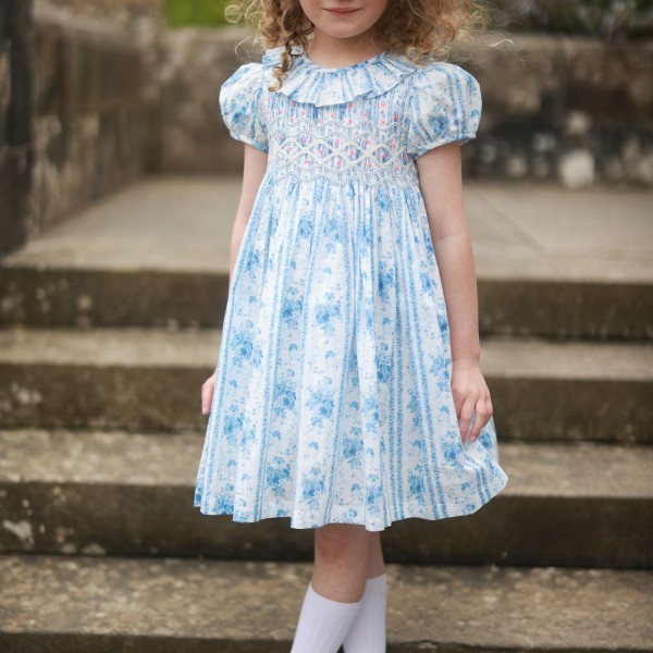 Katherine Johnson Dress Antoinette Stripe with Hint of Mischief Hand Smocking