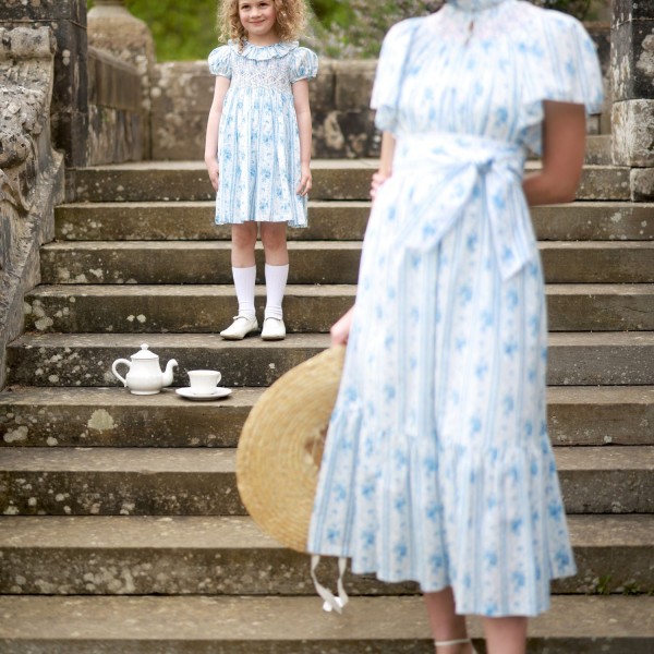 Katherine Johnson Dress Antoinette Stripe with Hint of Mischief Hand Smocking