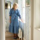 Ada Lovelace Dress Chambray with Berries and Cream Hand Smocking