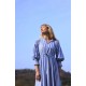 Aloha Wanderwell Dress Ocean Stripe with White Honeycomb Hand Smocking