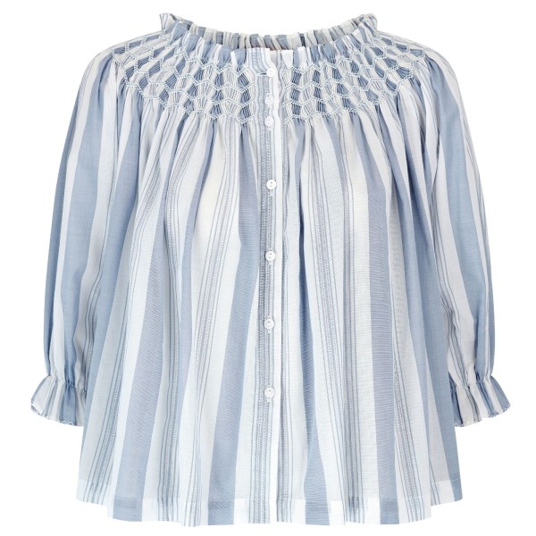 Cleopatra Blouse Maine Stripe with Seaside Hand Smocking Edition 39