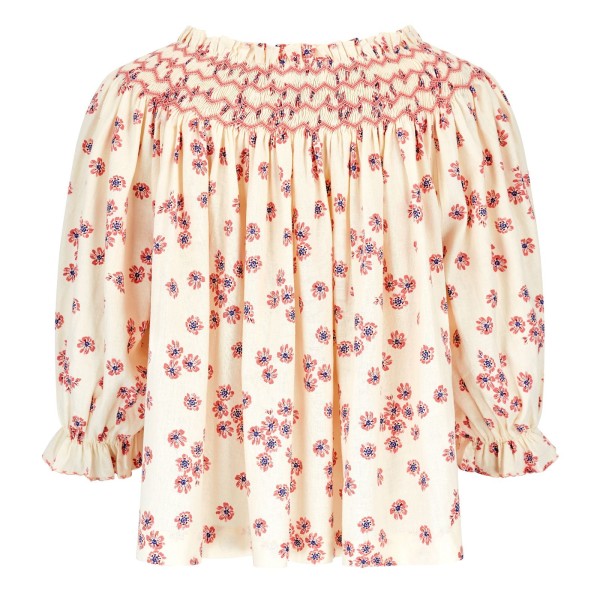Cleopatra Blouse Painted Petals with Blush Hand Smocking Edition 38