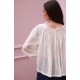 Cleopatra Blouse White Stripe Cotton Muslin with milk Hand Smocking Edition 37