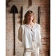 Cleopatra Jacket Latte Stripe with Coffee Cream Hand Smocking Edition 4