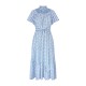 Colette Dress Passionflower Trellis with Delphinium Blue Hand Smocking