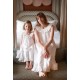 Memo Press x Smock London Women's Alice Dress Moonstone with Yellow Rose Hand Smocking
