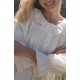 Nightingale Women's Dress Cloud Puff Plumetti with Ivory Hand Smocking