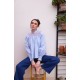 Scholl Blouse Oxford Stripe with Orange Blossom Hand Smocking Edition 62