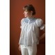 Scholl Blouse Paint Prick Linen with Navy Hand Smocking Edition 57