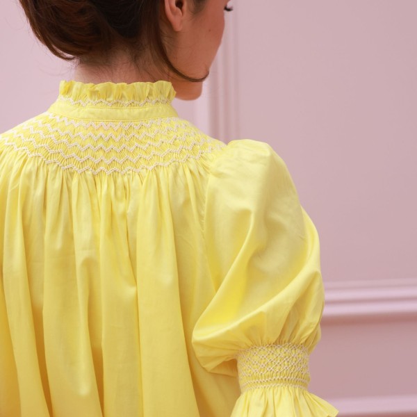 Scholl Summer Blouse Lemon Drop Lawn with Chalk Hand Smocking Edition 66