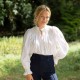 Scholl Women's Blouse White with Ivory Hand Smocking