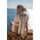 Scholl Women's Summer Blouse White with Chocolate Brown Hand Smocking