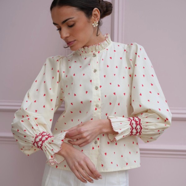 Shelley Blouse Loveheart Cotton Lawn with My Funny Valentine Hand Smocking Edition 22