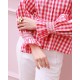 Shelley Blouse Raspberry Gingham with Milk Hand Smocking Edition 20